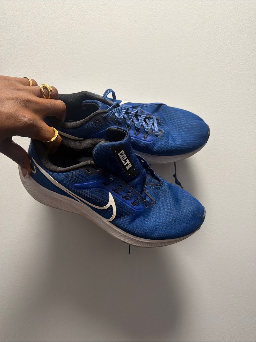 Nike Indianapolis cold Blue Running Shoes with Colts Tongue Label